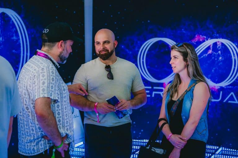 Networking at the Flower Expo.