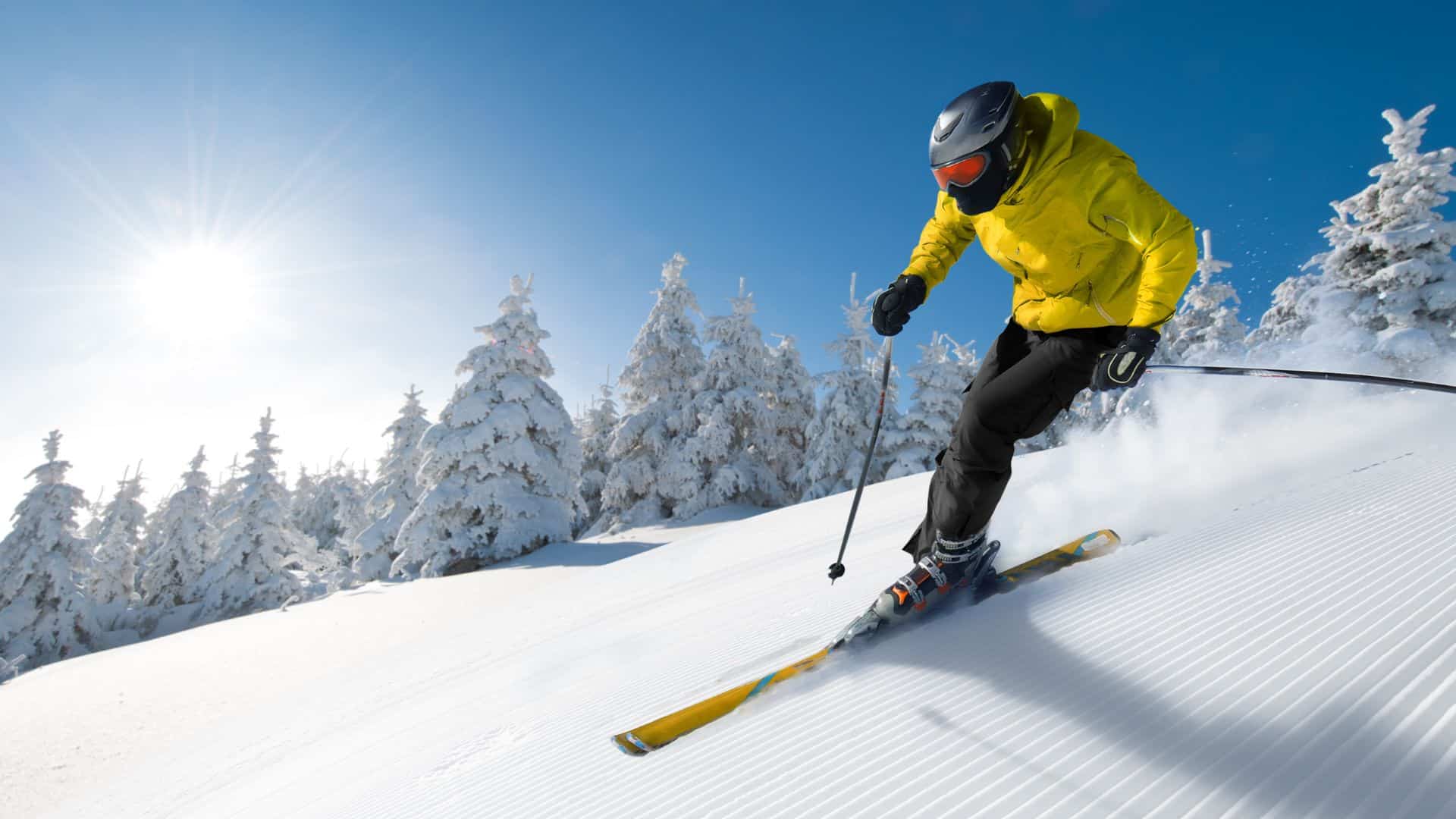 A skier in action.