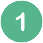 The number '1' in a green circle.