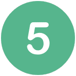 The number '5' in a green circle.