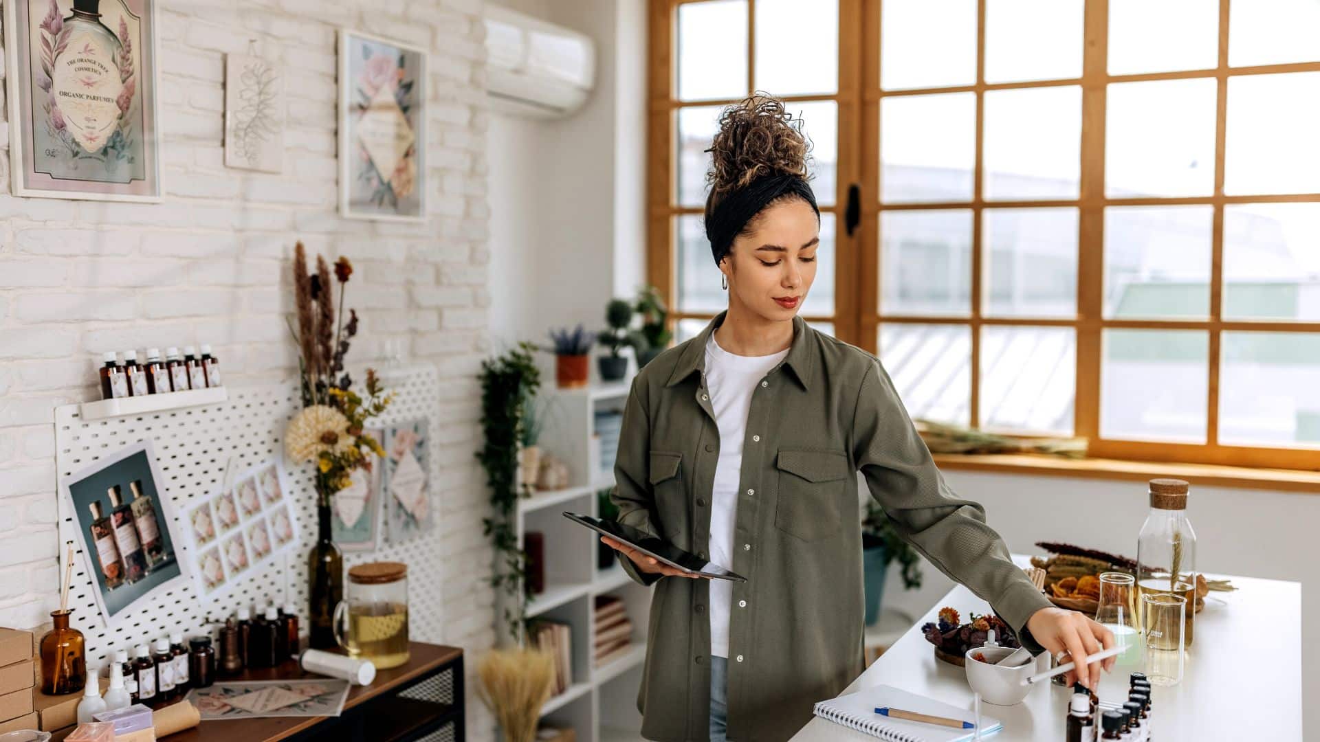 Business woman planning and creating new products for her small business.