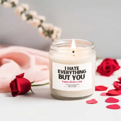 I hate everything BUT you Valentines Candle from Pearl & Company I hate everything BUT you Valentines Candle from Pearl & Company