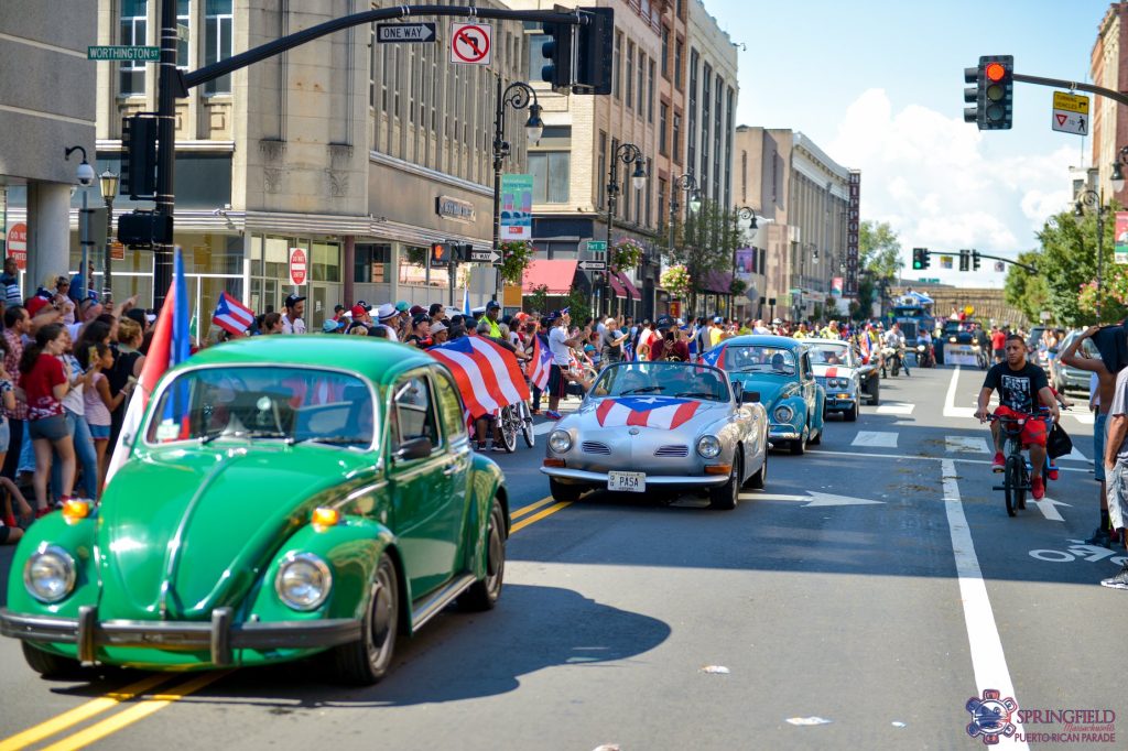 A scene from the Puerto Rican Parade in 2018.