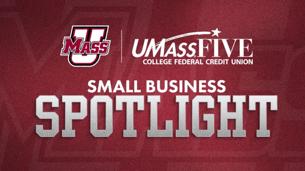 UMassFive + UMass Athletics Small Business Spotlight 2025 banner.