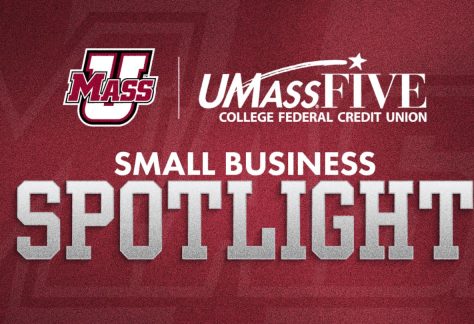 UMassFive + UMass Athletics Small Business Spotlight 2025 banner.